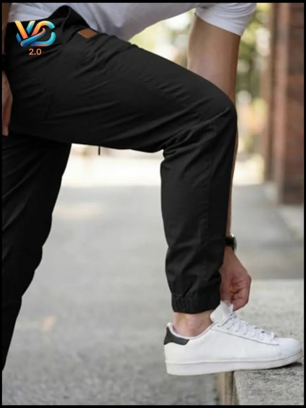 Men's Cotton Joggers with Drawstring, Pockets, Tapered Leg